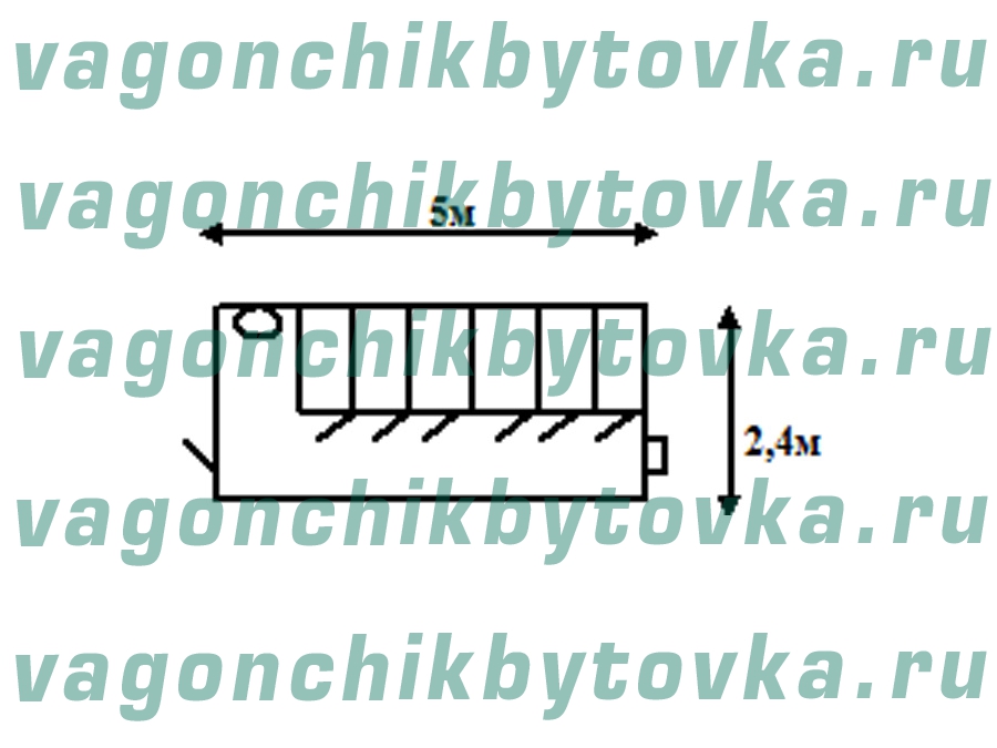 Санузел из вагончика-бытовки 5м